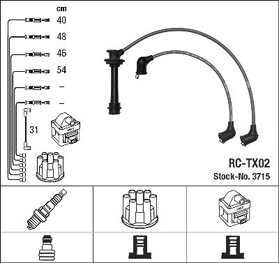 Ngk Zündleitungssatz [Hersteller-Nr. 3715] für Toyota von NGK