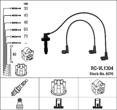 Ngk Zündleitungssatz [Hersteller-Nr. 6076] für Volvo von NGK
