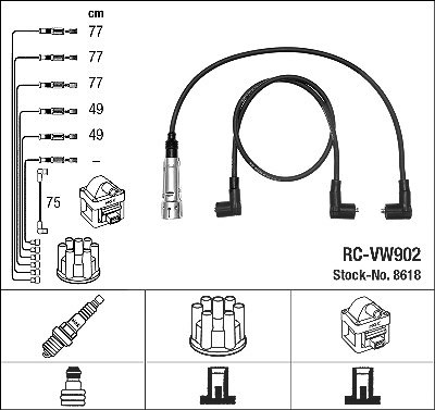 Ngk Zündleitungssatz [Hersteller-Nr. 8618] für VW von NGK