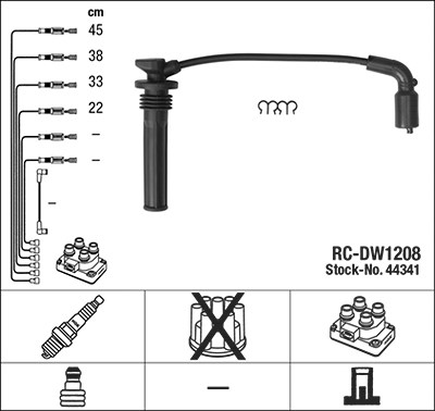 Ngk Zündleitungssatz [Hersteller-Nr. 44341] für Chevrolet von NGK