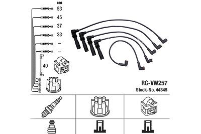 Ngk Zündleitungssatz [Hersteller-Nr. 44345] für Seat, VW von NGK