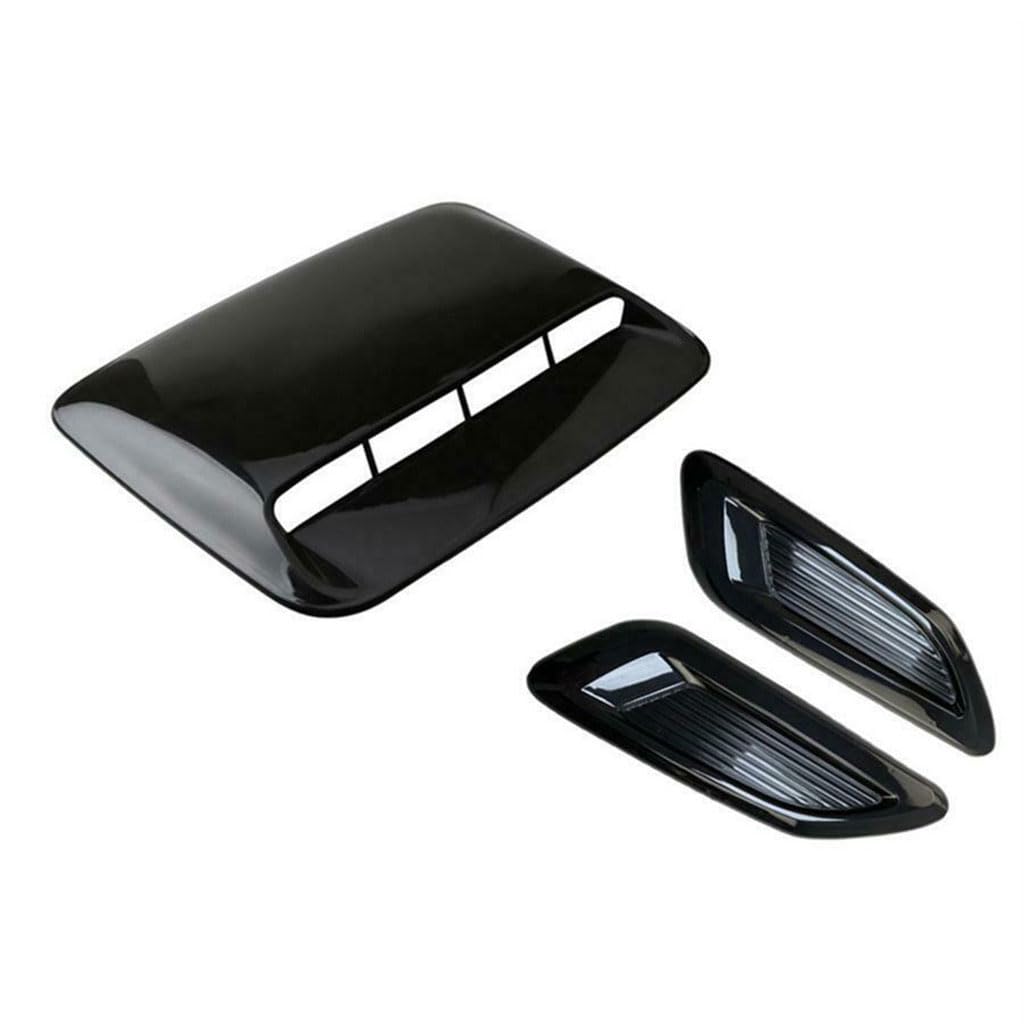 Auto Motorhauben Entlüftungen für Audi S3 Convertible 2002-2020,Motorhaubenentlüftung Motorhaube Lüftung Luftentlüftung Bonnet Auto Außenteile,Three-piece set black von NHBGTARF