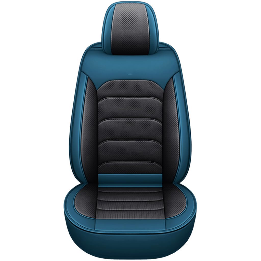 NHBGTARF Car Seat Covers Full Set für BYD FO,Leather Car Seat Protector Waterproof Breathable Side Airbag Compatible Accessories,A-Black Blue von NHBGTARF