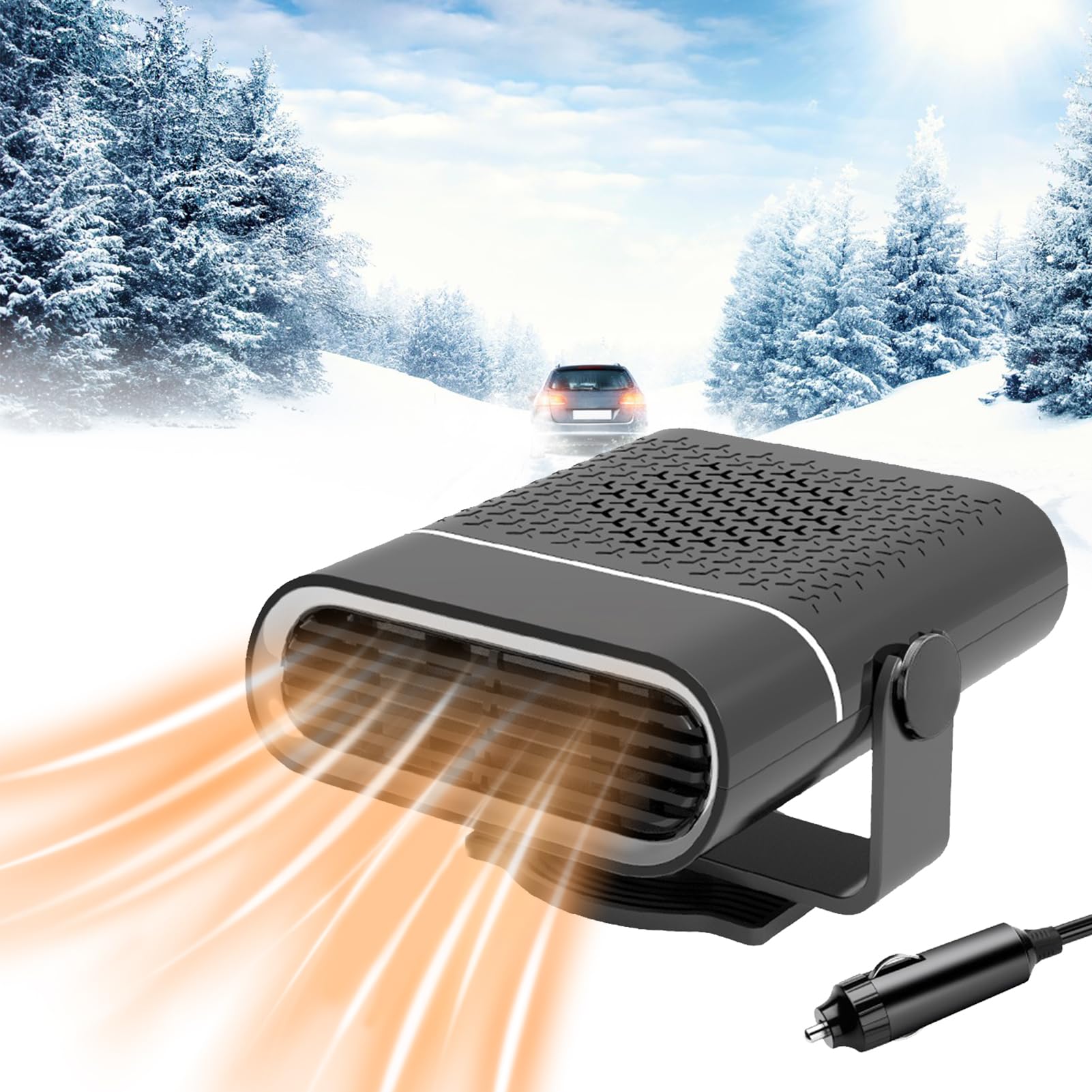 NHYDZSZ Auto Heizung, 150 W, 12v Tragbare Autoheizung, 2-in-1-Multifunktionauto Heizung, Standheizung Auto für Alle Autos, 360° Drehbar Autoheizung, Auftauen und Entnebeln von NHYDZSZ