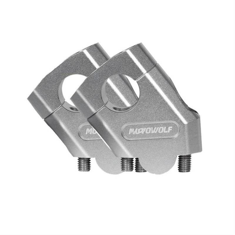 Motorrad-Lenkererhöhungen Motorrad Lenker Riser Bar Griff Clamp Universal Für Für R1200GS Für MT07 MT09(28mm Silver) von NIAGEUCVC