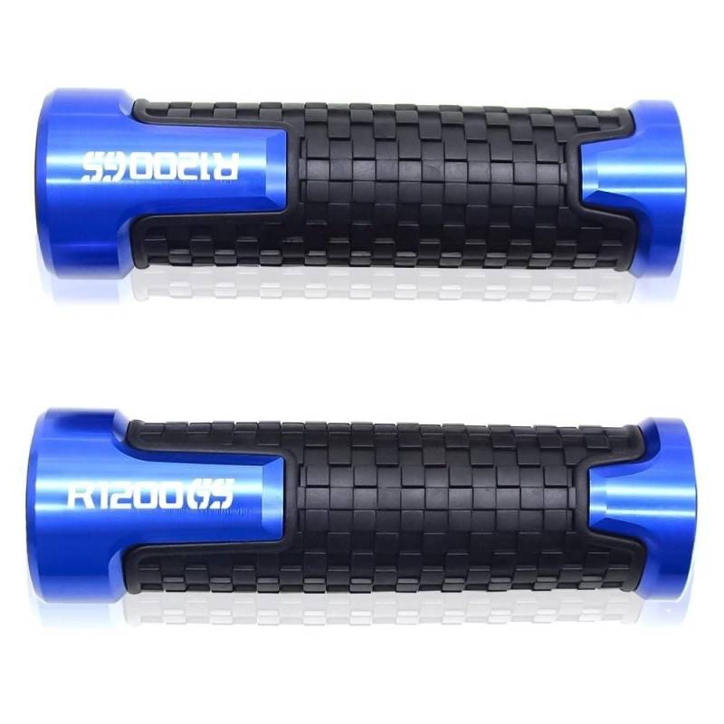 NIAGEUCVC Motorrad 7/8" 22mm Lenkergriffe Für B&MW R1200GS Abenteuer LC 2004-2018 R1200 Motorrad 7/8 "22mm Anti-Slip Griff Bar Lenker Handgriffe(Blue) von NIAGEUCVC