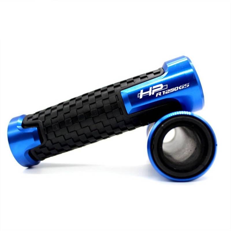 NIAGEUCVC Motorrad 7/8" 22mm Lenkergriffe Für B&MW R1250GS R 1250 GS HP ADV Adventure 7/8'' 22mm Motorrad Knöpfe Anti-Skid Roller Griff Enden Griffe Bar Hand Lenker(Blue) von NIAGEUCVC