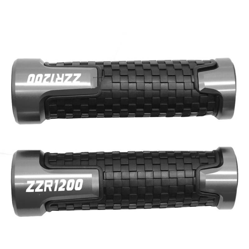 NIAGEUCVC Motorrad 7/8" 22mm Lenkergriffe Für KA&WA&SAKI ZZR1200/ZZR 1200 2002-2005 2003 2004 Motorrad 7/8 "22mm Aluminium Gummi Anti-Slip Griff Bar Lenker Handgriffe(5) von NIAGEUCVC