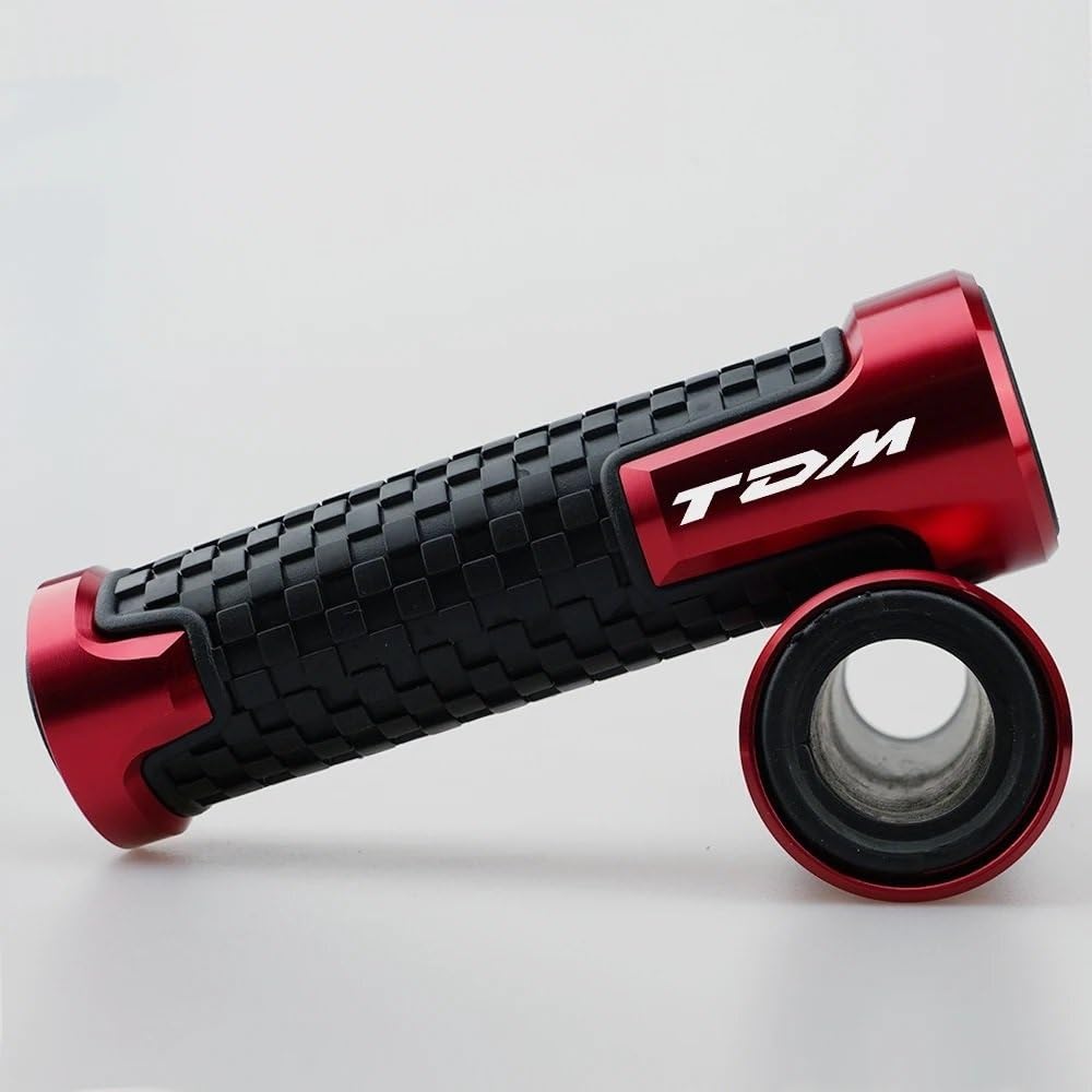 NIAGEUCVC Motorrad 7/8" 22mm Lenkergriffe Für Y&AMAHA TDM 900 850 4TX 3VD Gummi Racing Griff Grip Motorrad Lenker Griffe(Red) von NIAGEUCVC