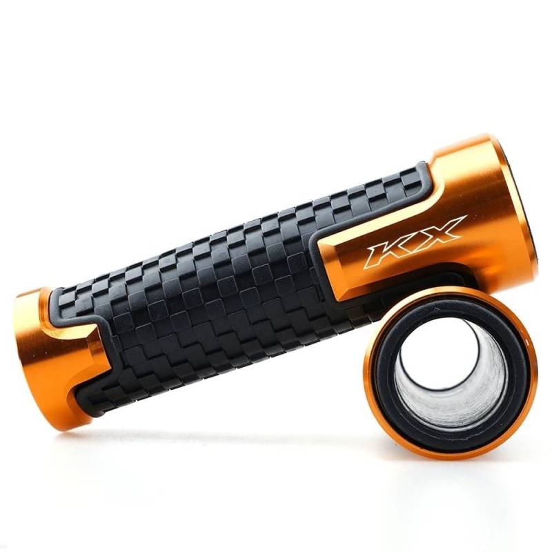 NIAGEUCVC Motorrad 7/8" 22mm Lenkergriffe Universal Motorrad Zubehör Gummi Handgriffe Für KA&WA&SAKI KX 65 85 125 250 250F 450 450F 2023(Orange) von NIAGEUCVC