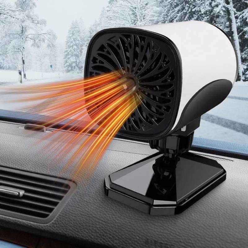 Tragbare Auto-Heizung, 2-in-1, schnelles Aufheizen und Kühlen, Abtau-Defogger, 12 V, Windschutzscheiben-Entfroster-Heizung für Auto, 360 Grad drehbarer Windschutzscheiben-Defogger (Weiß, 24 V) von NIANE