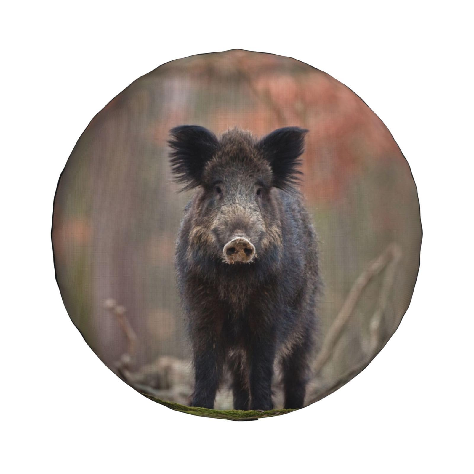 Ersatz-Autoraden-Abdeckung, niedlicher Wildschwein-Druck, wasserdicht, staubdicht, Reifentasche, 38,1 cm (15 Zoll) von NIBABAEU