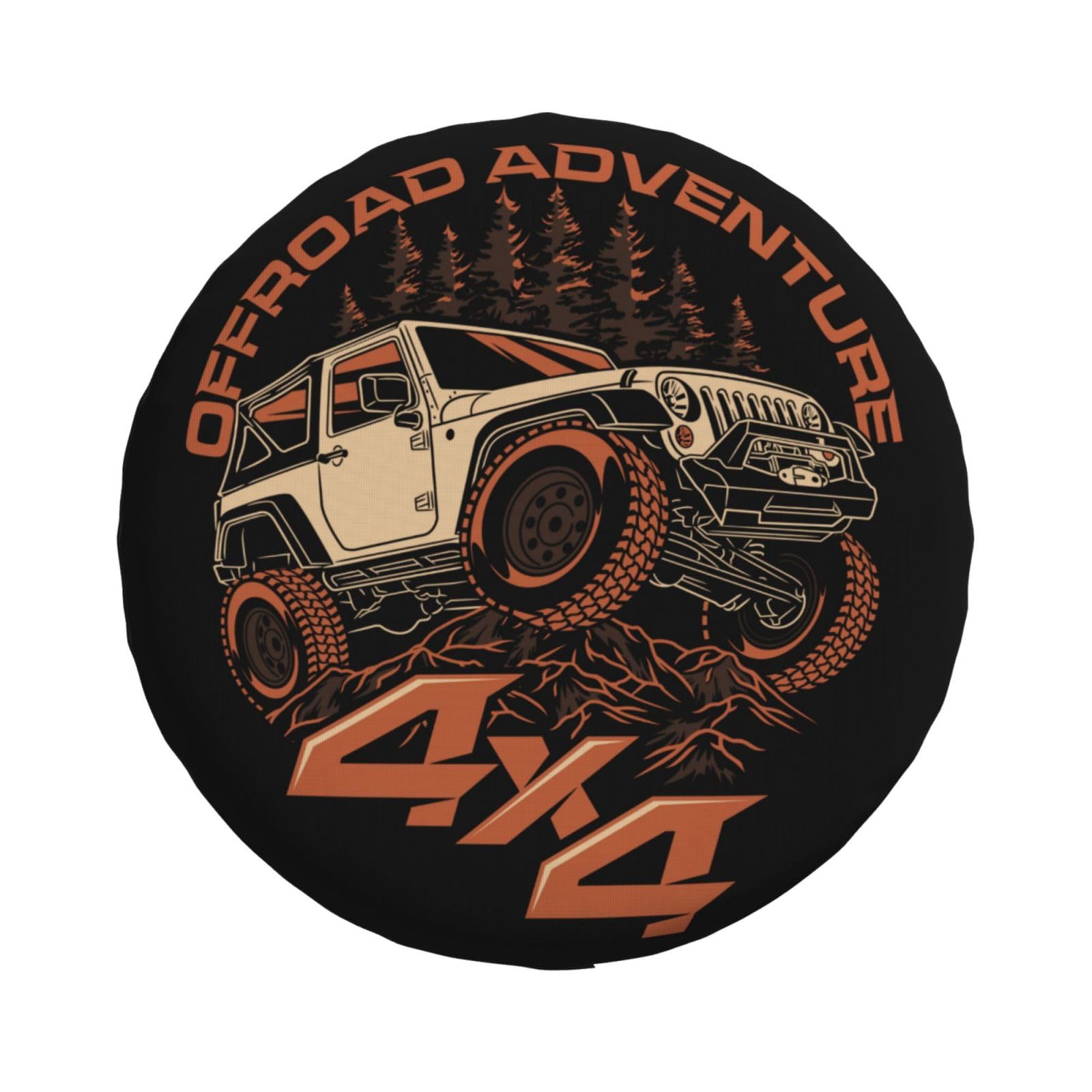 Reserveradabdeckung Adventure Off-Road 4x4 Druck Wasserdicht Staubdicht Radabdeckungen für SUV RV Anhänger Reifentasche 14 Zoll von NIBABAEU