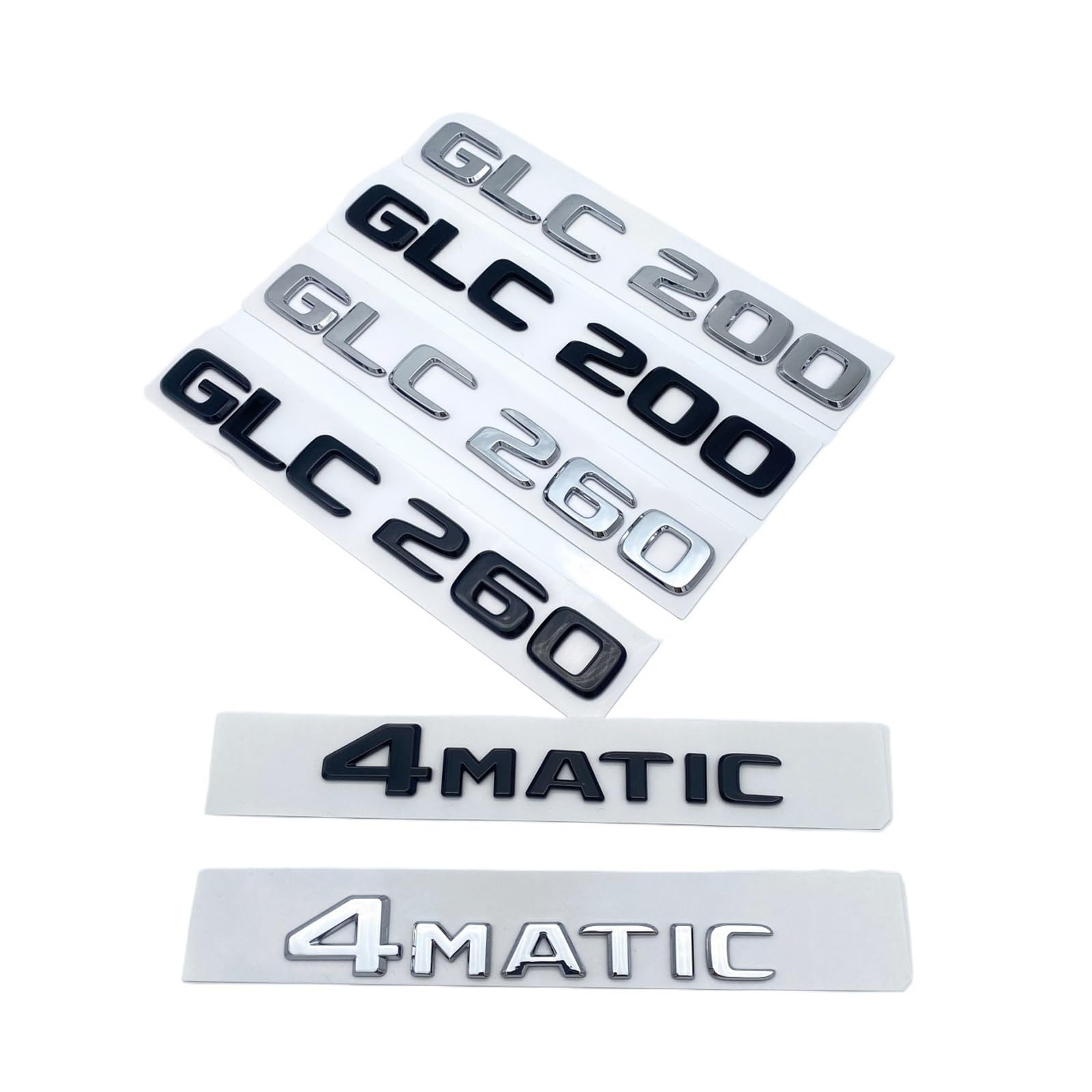 NIBOTT 3D ABS Chrom Schwarz Buchstaben GLC260 GLC300 GLC350 GLC220d GLC350e 4Matic Emblem Passend for Mercedes Benz GLC X253 Kofferraum Logo Aufkleber (Color : Matte Black, Size : GLC250d) von NIBOTT