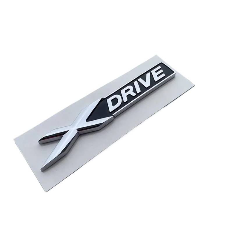 NIBOTT 3D ABS Auto Stamm Emblem Abzeichen Logo Fit for BMW 520i 525i 530i 535i 520d 525d 530d Xdrive E60 e39 E34 F10 Buchstaben Aufkleber Zubehör (Color : XDRIVE Silver) von NIBOTT