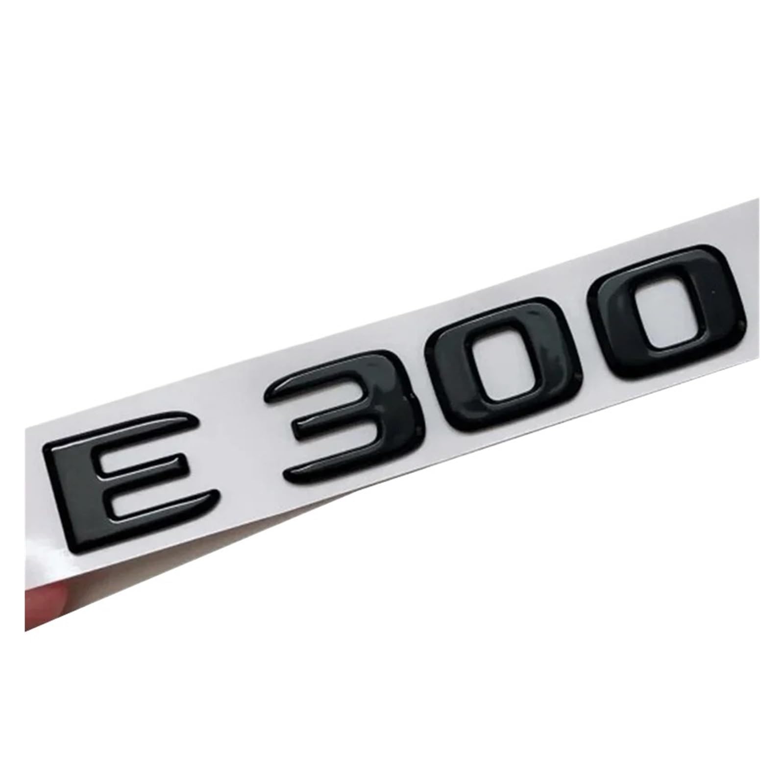 NIBOTT 3D ABS Glänzend Schwarz Auto Hinten Stamm Abzeichen Aufkleber Buchstaben Aufkleber Logo E 300 4MATIC Emblem Fit for Mercedes E300 W213 W212 Zubehör (Color : E300) von NIBOTT