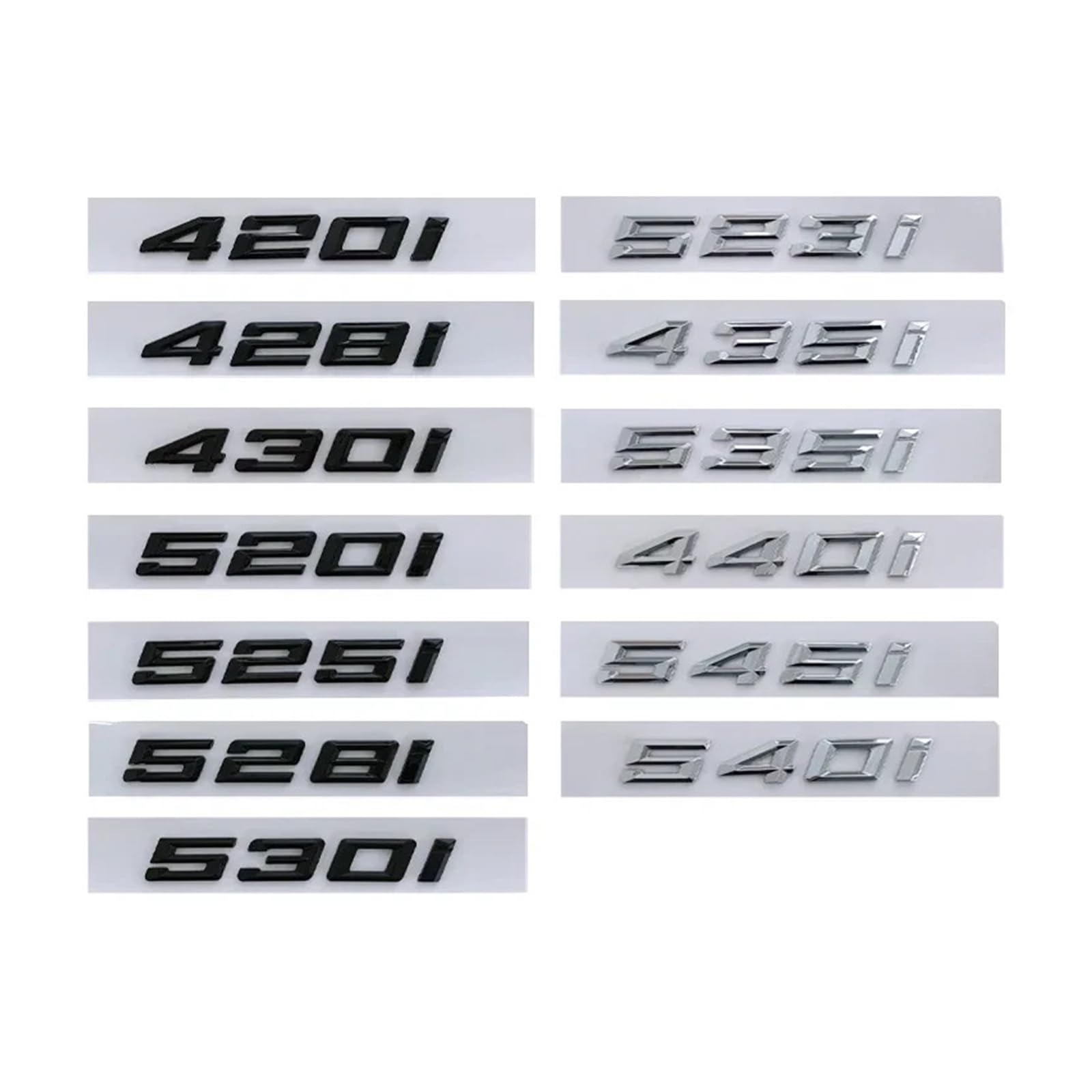 NIBOTT 3D-Auto-Buchstaben-Aufkleber, passend for BMW 420i 428i 430i 435i 520i 523i 525i 528i 530i 535i 540i Logo E60 G30 E39 F10 Emblem-Zubehör (Color : Glossy Black, Size : 428i-2008-2017) von NIBOTT