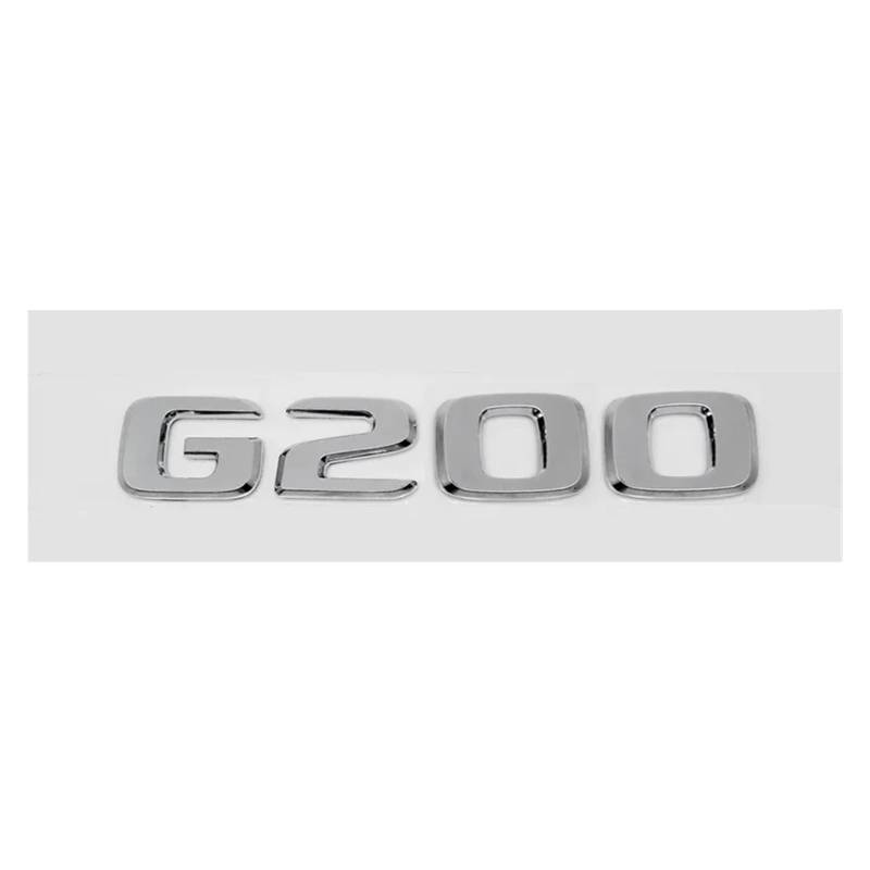 NIBOTT 3D-Buchstaben Auto Heckbox Emblem Heckkofferraum Aufkleber Abzeichen Passend for Mercedes Passend for Benz G36 G63 G65 G200 G230 G300 G350 G500 G550 G-Klasse(G200-Silver) von NIBOTT