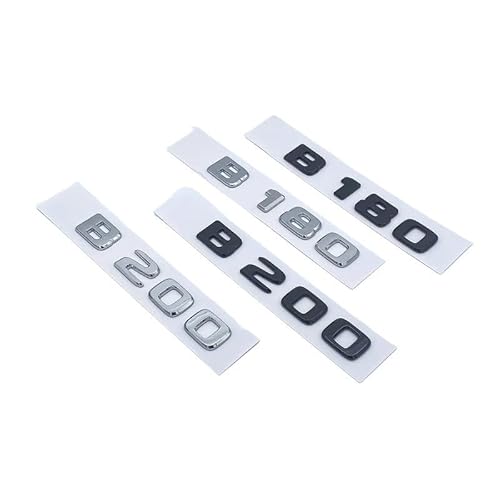 NIBOTT 3D Buchstaben B180 B200 B220 B250 B260 B200d 4Matic ABS Emblem Passend for Mercedes Benz B W246 W247 W242 Kofferraum Hinten Logo Aufkleber (Color : Silver, Size : 4Matic) von NIBOTT