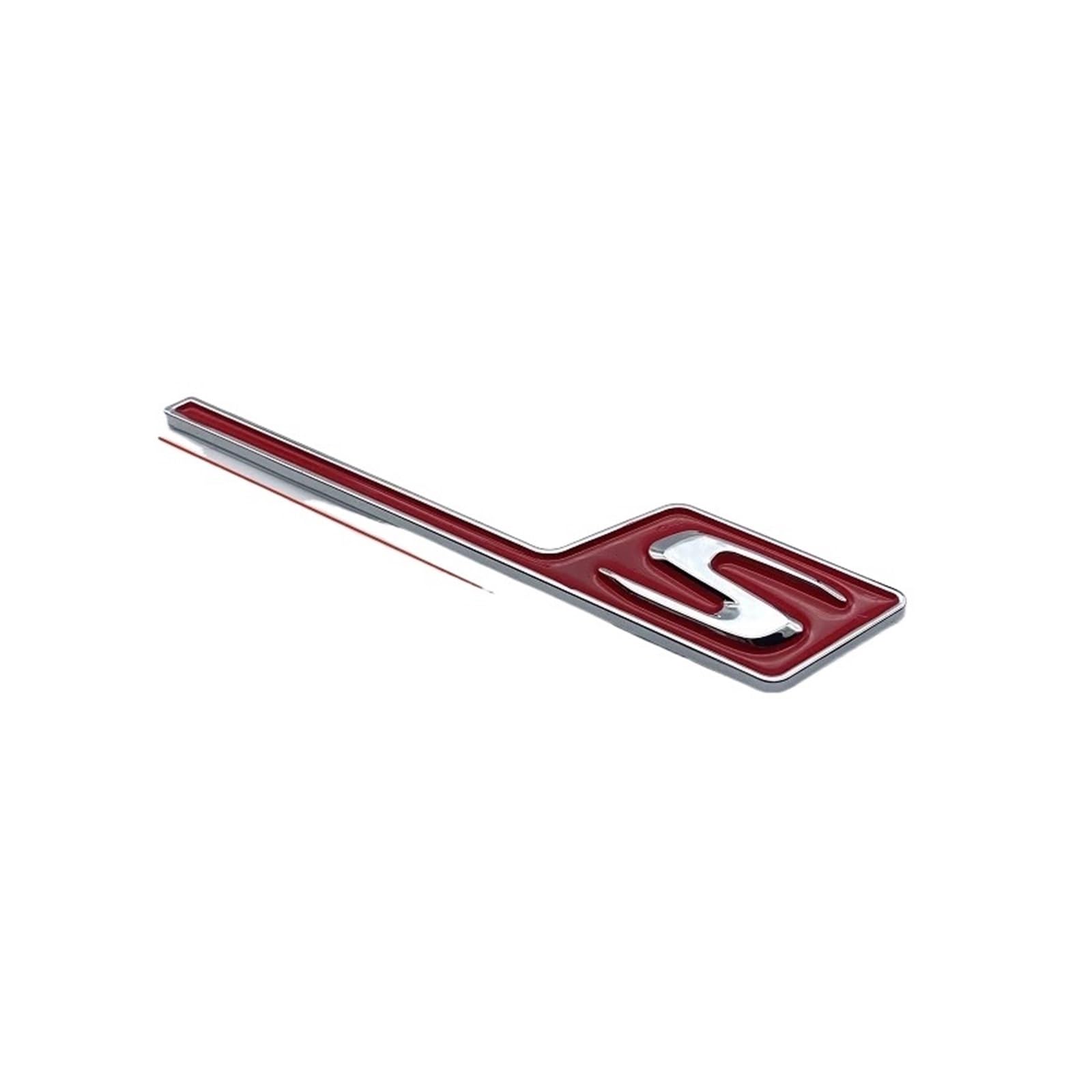 NIBOTT ABS S-Abzeichen-Emblem for den Kofferraum, passend for Mercedes-Benz AMG S AMG E63S C63S GLC63S GLE63S GLS63S GTS GT43S GTR GT53 GT50 CLA45S (Color : Silver red Big) von NIBOTT