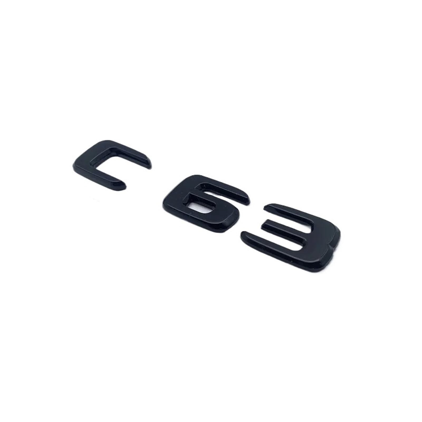 NIBOTT Glänzende Schwarze Buchstaben und Zahlen Emblem C63 C63s V8Biturbo Fit for Mercedes Benz AMG Kofferraum hinten C205 S205 W205 Logo-Aufkleber (Color : C63, Size : Glossy Black) von NIBOTT