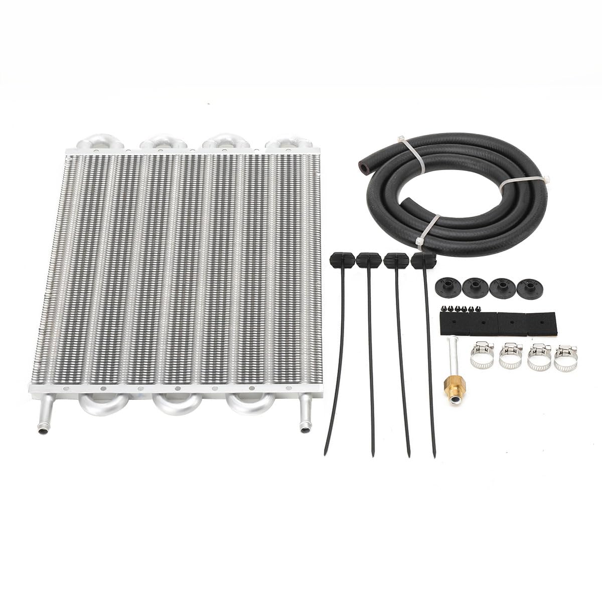 NICCOO Universal Ölkühler Kit 8 Reihe, Transmission-Kühler Getriebeölkühler Anschluss Set, Autoölkühler Extern Oil Kühler Aluminiumlegierung von NICCOO