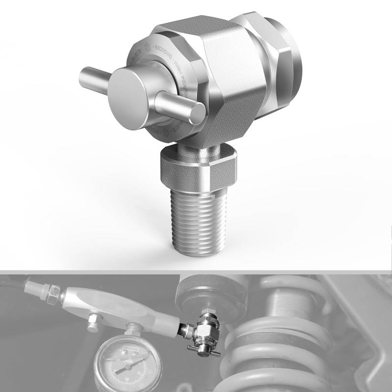 NICECNC 1/8 Zoll NPT männliches Stickstofffüllwerkzeugventil, Compatible with ATV, UTV, Auto- oder Motorrad-Stoßdämpfern und Streben mit Schrader-Füllventil. von NICECNC