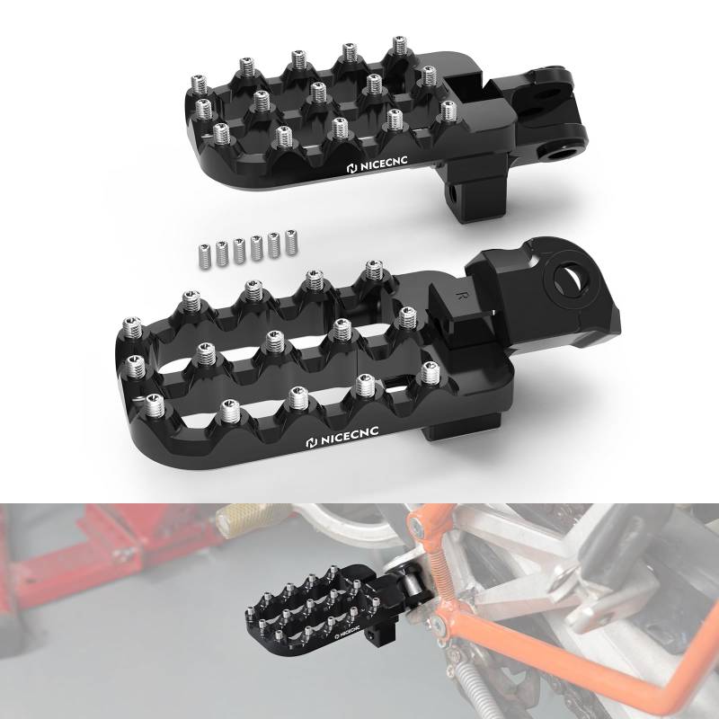 NICECNC 20mm Lower Enlarged Footpegs Compatible with K-T-M 790/890 Adventure/R 2019-2023,1290/1190/1090/1050 Adventure/R/S/T 2013-2023,Norden 901 2022-2023,990/950 Adv,Forged from 7075 Billet Aluminum von NICECNC