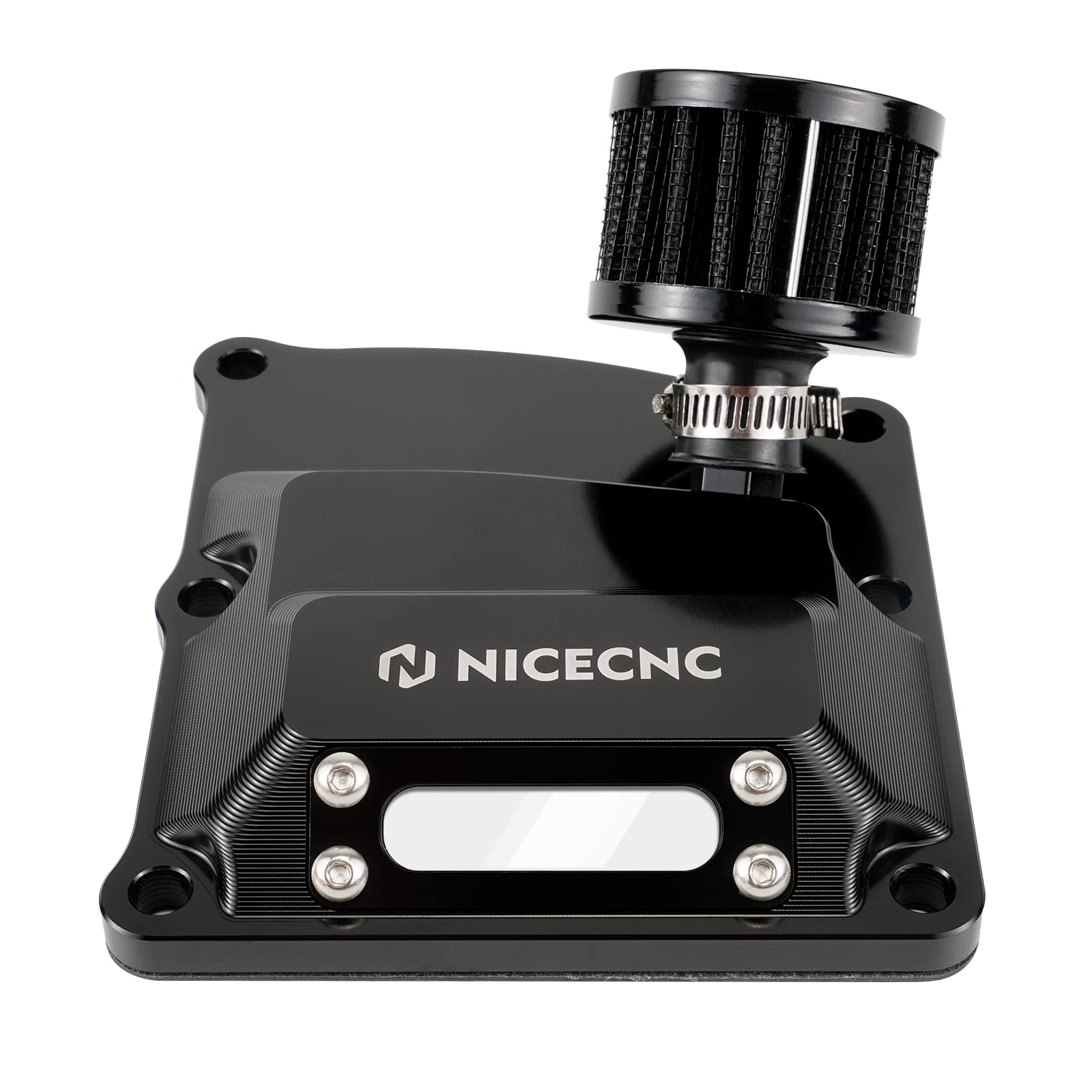 NICECNC Black Obere Getriebeabdeckung Compatible with Harley Road Glide Street Glide Road King FLHX/Special FLHXS 2017-2022, Fat Bob/Fat Boy, Softail Standard FXST 107 2020-22, See Fit! von NICECNC
