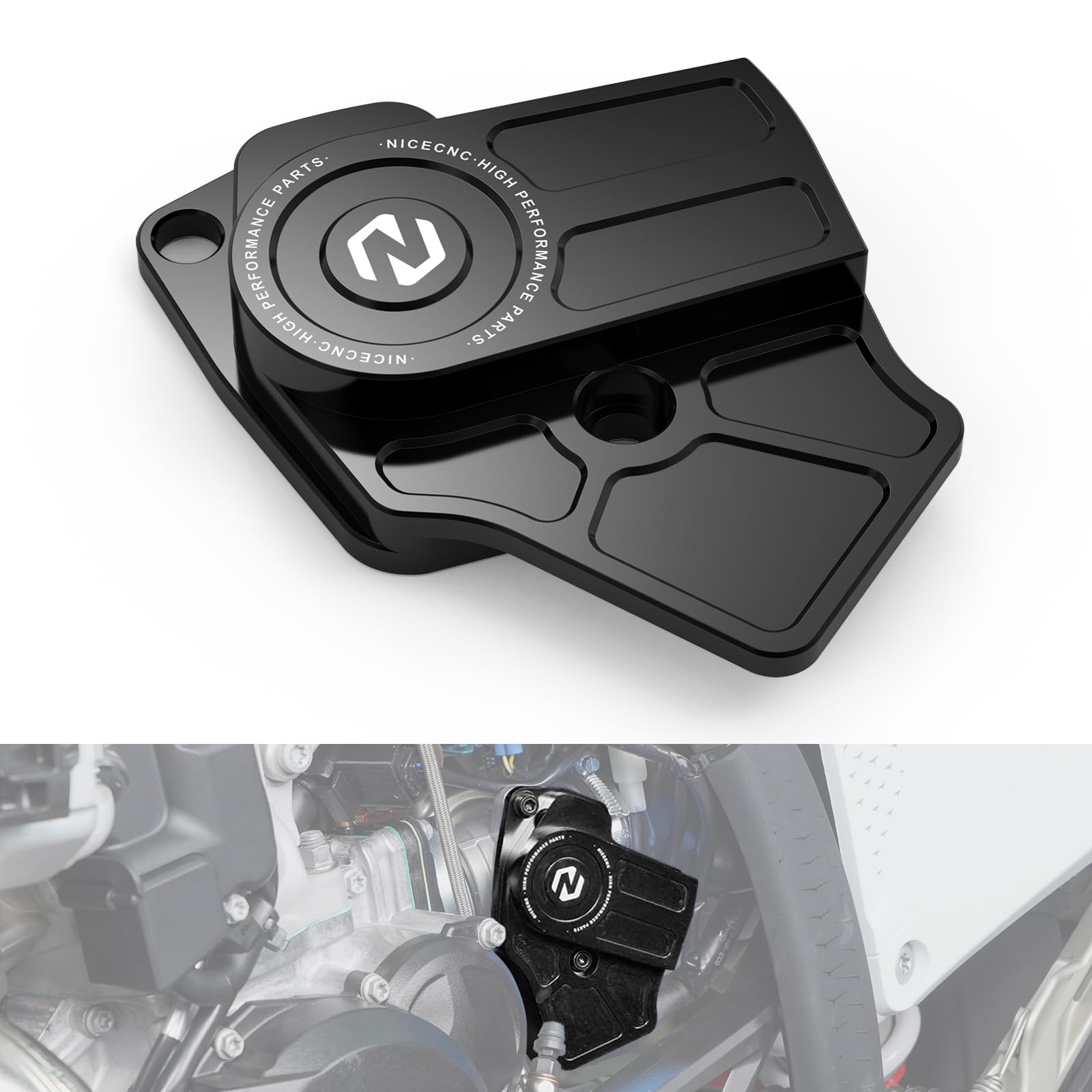 NICECNC Black Throttle Position Sensor Guard Cover Compatible with 125/250/300 SX/XC 2023-2024,150/250/300 EXC/XCW 2024, See Fitment von NICECNC