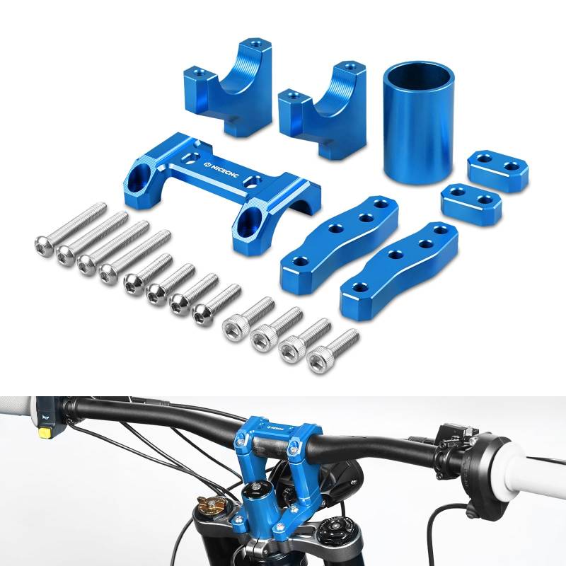 NICECNC Blaue Lenkererhöhung vorne, Compatible with Sur Ron Light Bee X/S/ L1E Seg-way X 160 260, siehe Passform von NICECNC