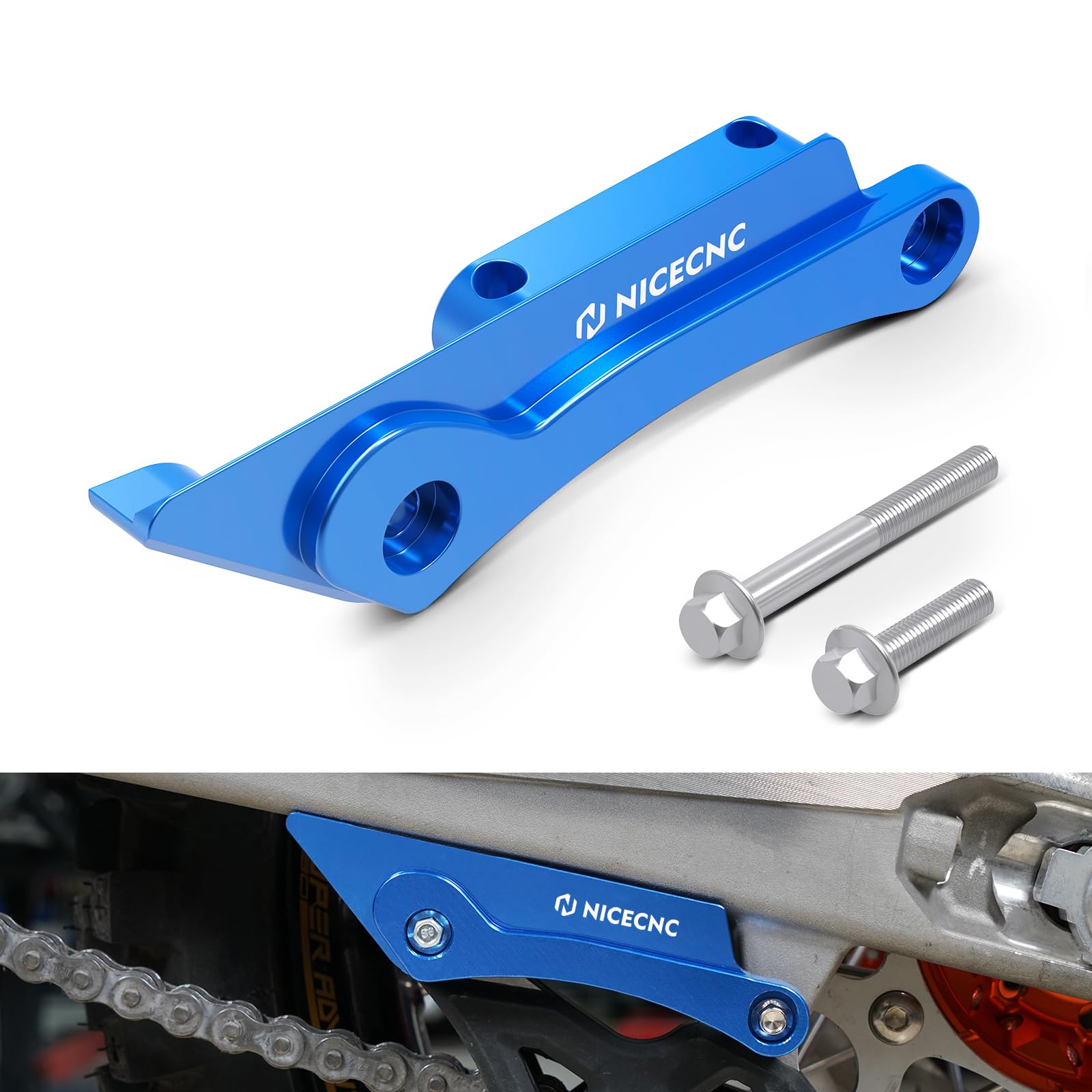 NICECNC Blue Swingarm Guard Swing Arm Protector Kompatibel mit Husqvarna 701 Enduro/SUPERMOTO 2024, CNC-gefräst von NICECNC