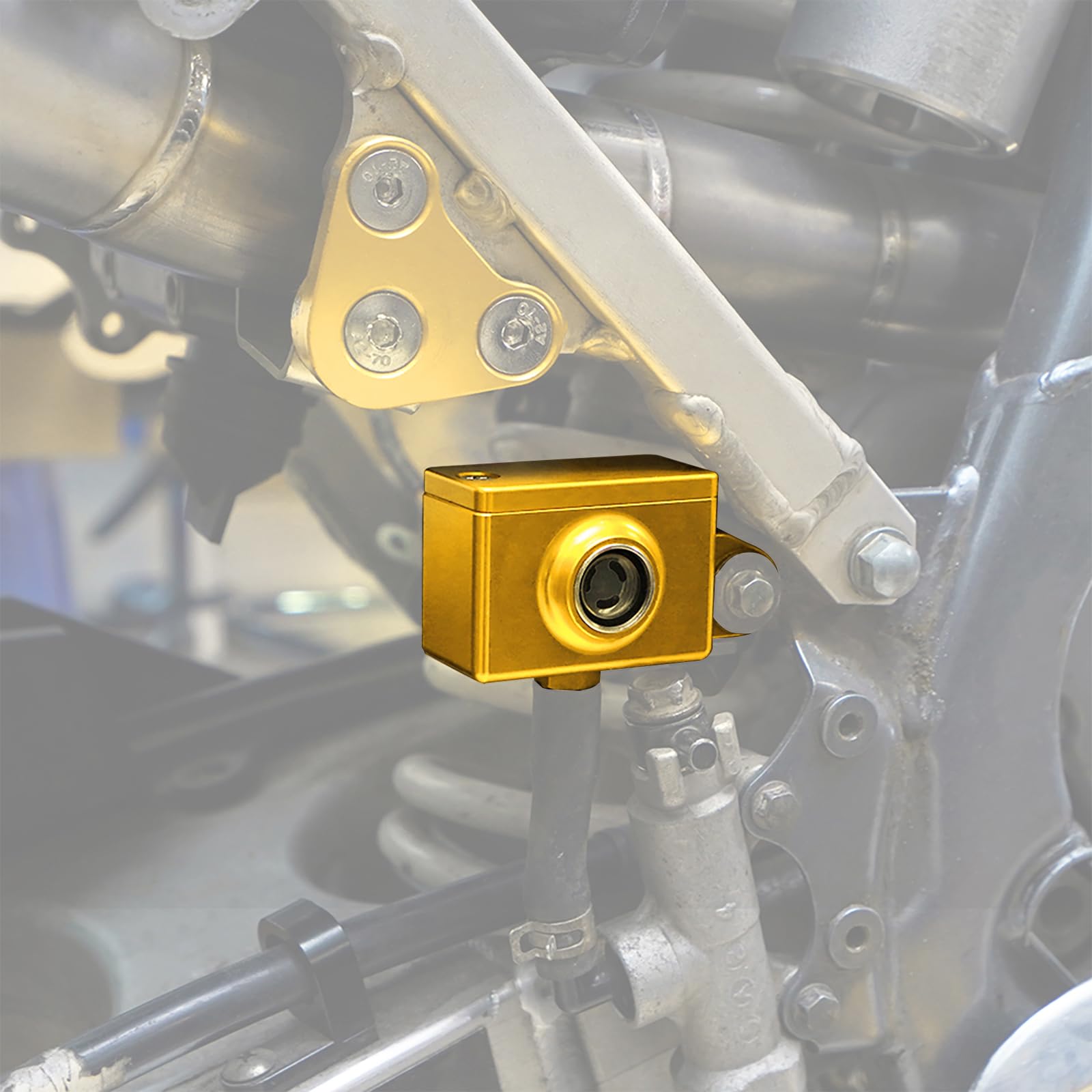 NICECNC Gold Deckel des Bremsflüssigkeitsbehälters der Hinterradbremse Compatible with Suzuki DRZ400S SM 2000-2024,See Fitment von NICECNC