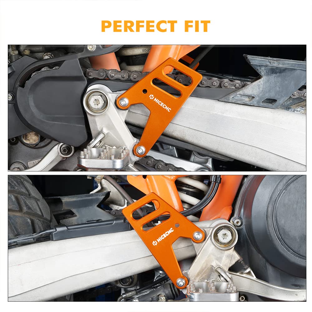 NICECNC Heel Guards Cover Compatible with 690 Enduro 2008, Heel Guard Luggage Rack Compatible with Husqvarna 701 Enduro 2016-2021, See Fitments, Orange von NICECNC