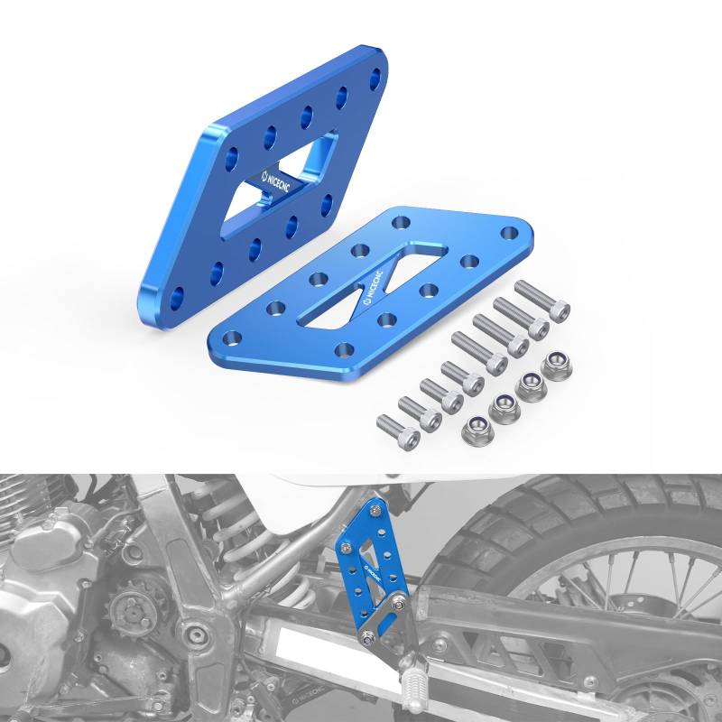 NICECNC Motorrad-Fußrasten für Beifahrerfußrasten, Beifahrerpedal, Compatible with Suzuki DR650S 1996–2024, DR650SE 1996–2019, Aluminium, Blau von NICECNC