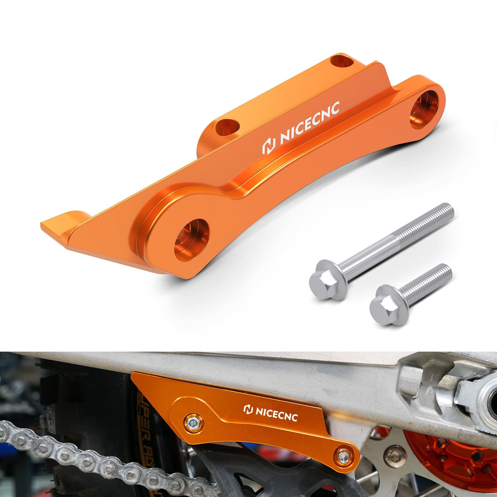 NICECNC Orange Swingarm Guard Swing Arm Protector Kompatibel mit Husqvarna 701 Enduro/SUPERMOTO 2024, CNC-gefräst von NICECNC