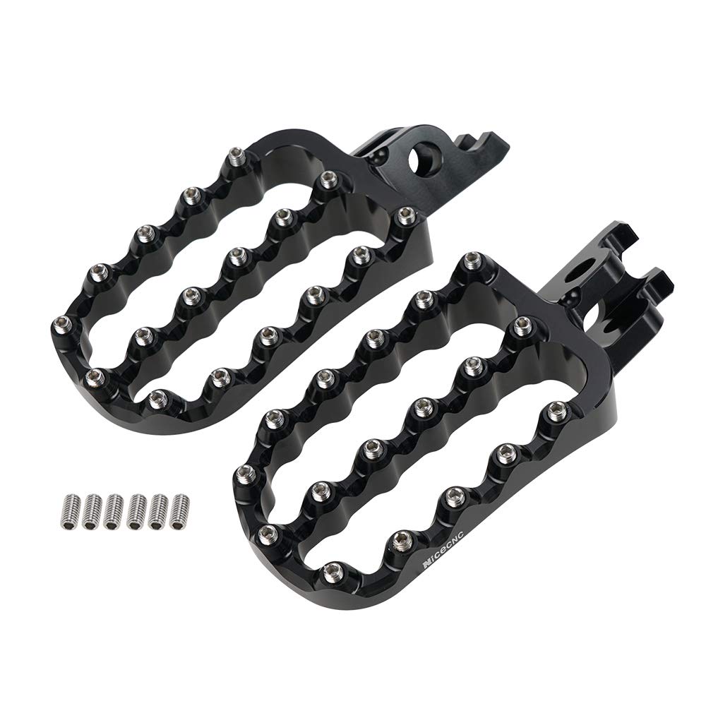 NICECNC Schwarz Breite Fahrerpedale Schritte Fußrasten Set Compatible with Honda CRF450L 19-21, 450L 19-21, 450RX 17-21, 250X 04-17, 250RX 19-21, 250L 12-21, 1100 20-21, 1000L Africa Twin 18-21 von NICECNC