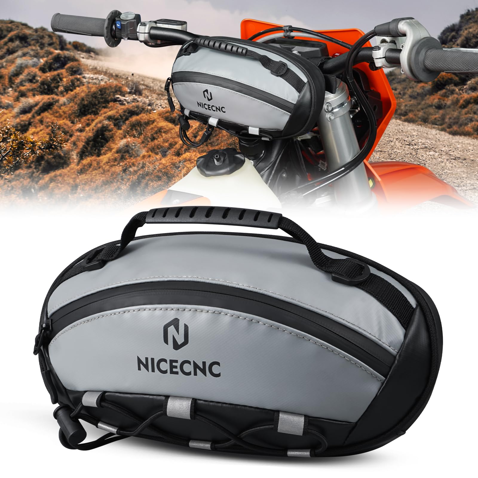 NICECNC Universal Motorrad Lenkertasche Wasserdicht PVC Vorderradgabel Tasche Aufbewahrung Zubehör Tasche für Dirt Bike Elektro Motorrad Fahrrad Zubehör von NICECNC