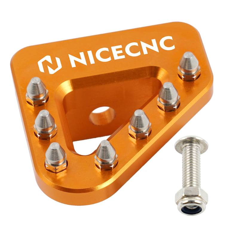 NICECNC Orange Breite Bremspedalplatte Compatible with K-T-M 125/200/250/380EXC 1999-02,400/520 EXC/SX Racing 2000-02 450/525 EXC/SX Racing 2003,125SX 1999-03,200SX 2003,See Fitment von NICECNC