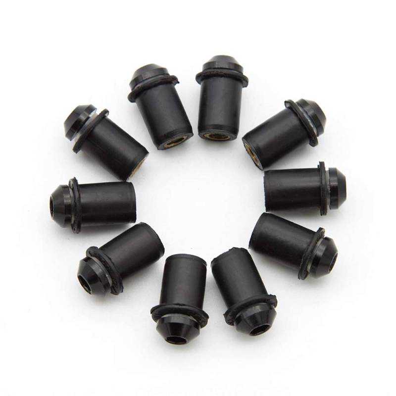 10 Stück 5 mm Universal Motorrad Windschutzscheibe Befestigungsmuttern Schraube Verkleidung Bolzen Clips Mutter für Sport/Street/Dirt Bike/Roller schwarz von NICEDOLL