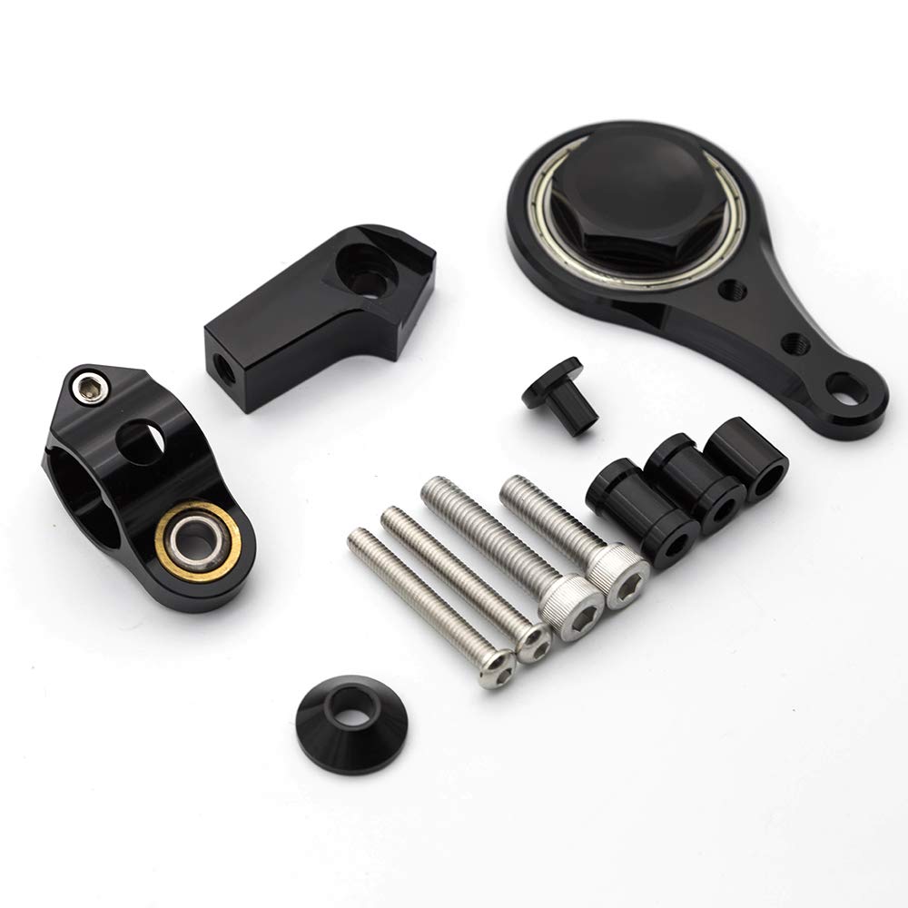 CNC-Montagehalterung für Ninja ZX6R ZX 6R ZX-6 2005-2006 Motorrad Lenkungsdämpfer Stabilisator Schwarz von NICEDOLL