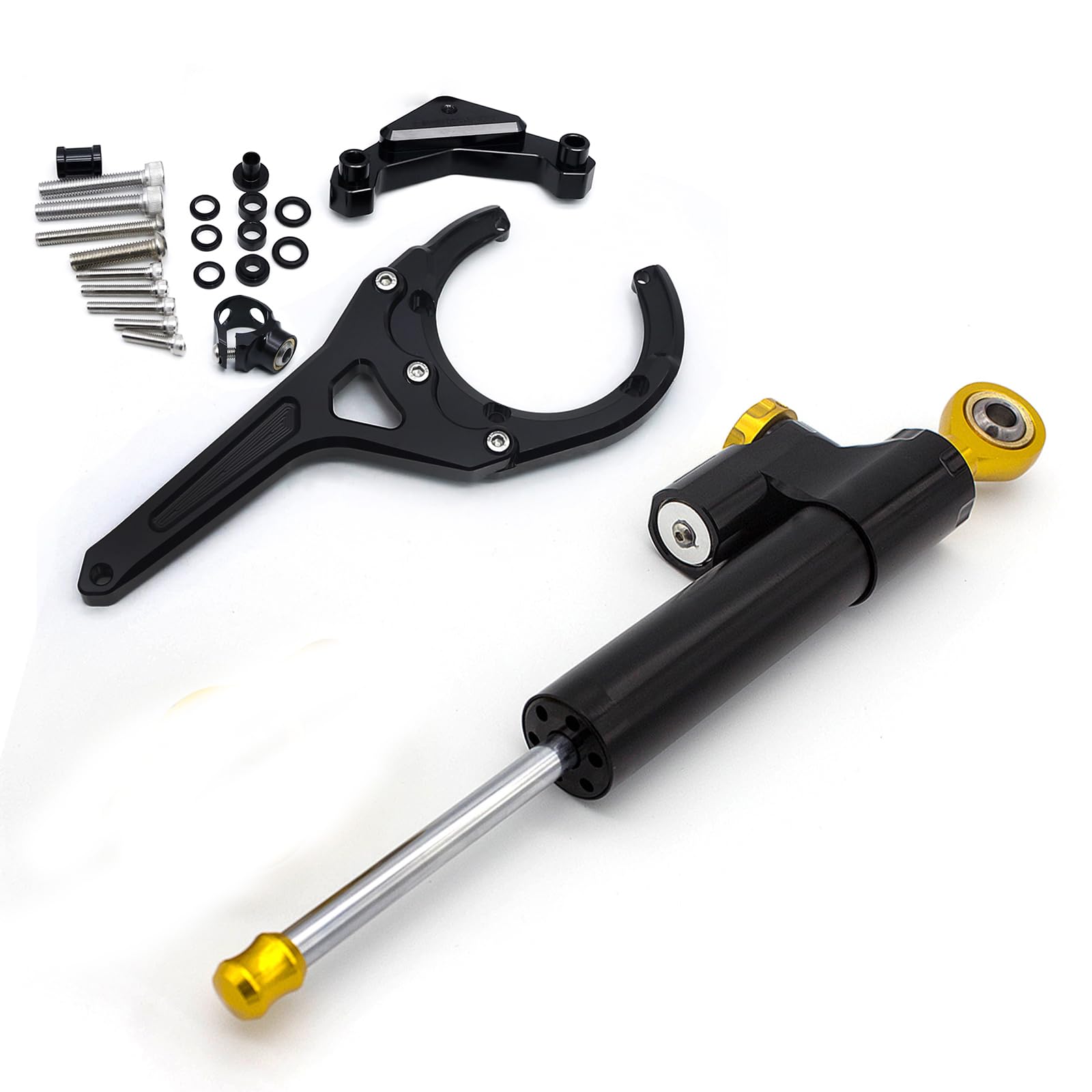 Für GSXS GSX-S 1000/F GSXS1000 GSX-S1000F 2016-2021 2022 2023 CNC Motorrad Lenkungsdämpfer Stabilisator Puffer Control Bar mit Montagehalterung Support Kit von NICEDOLL