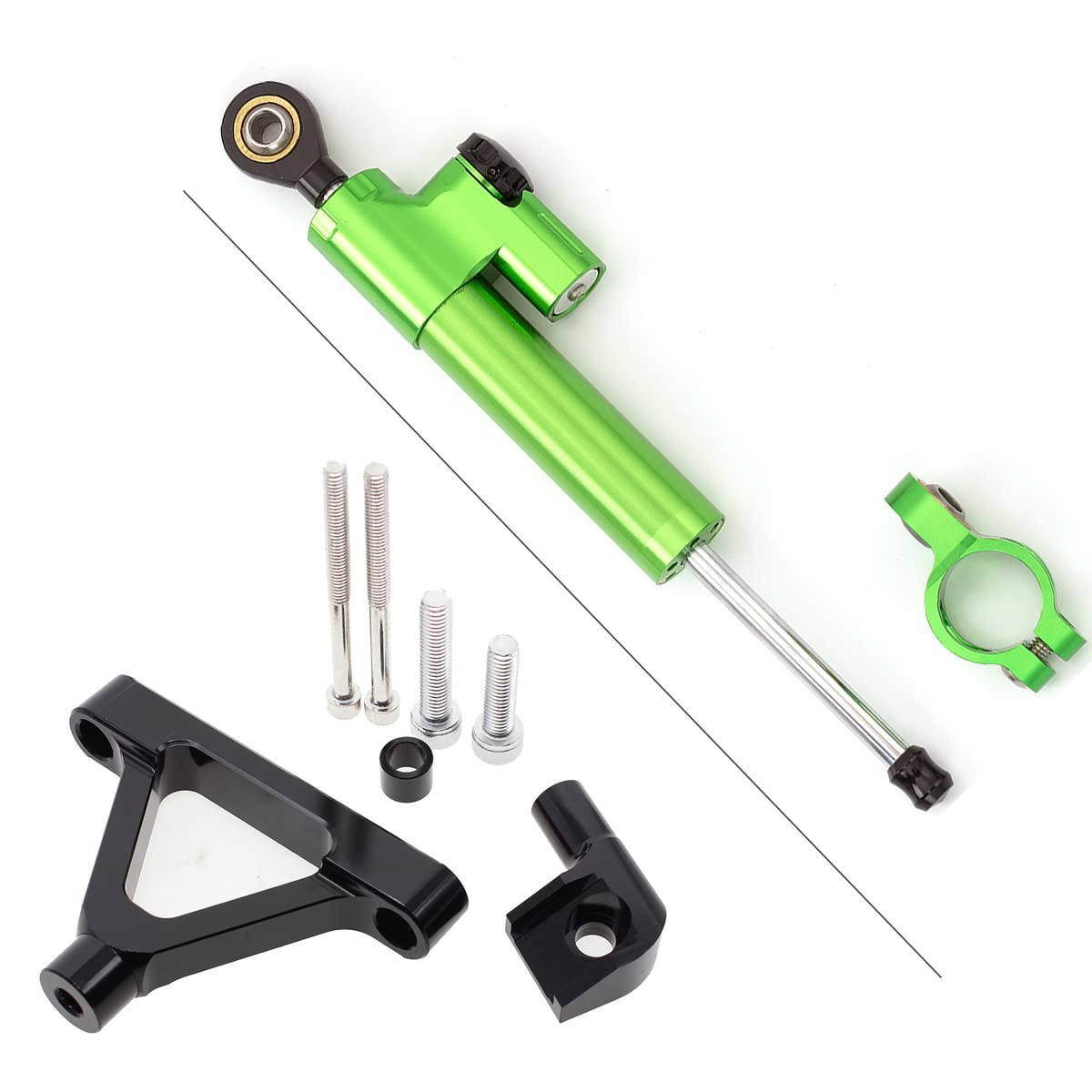 NICEDOLL Motorrad Lenkungsdämpfer-Stabilisator mit Montagesatz für Ninja ZX-6 R ZX6R ZX 6R 2007-2008 / ZX10R ZX 10 R 2004-2005 von NICEDOLL