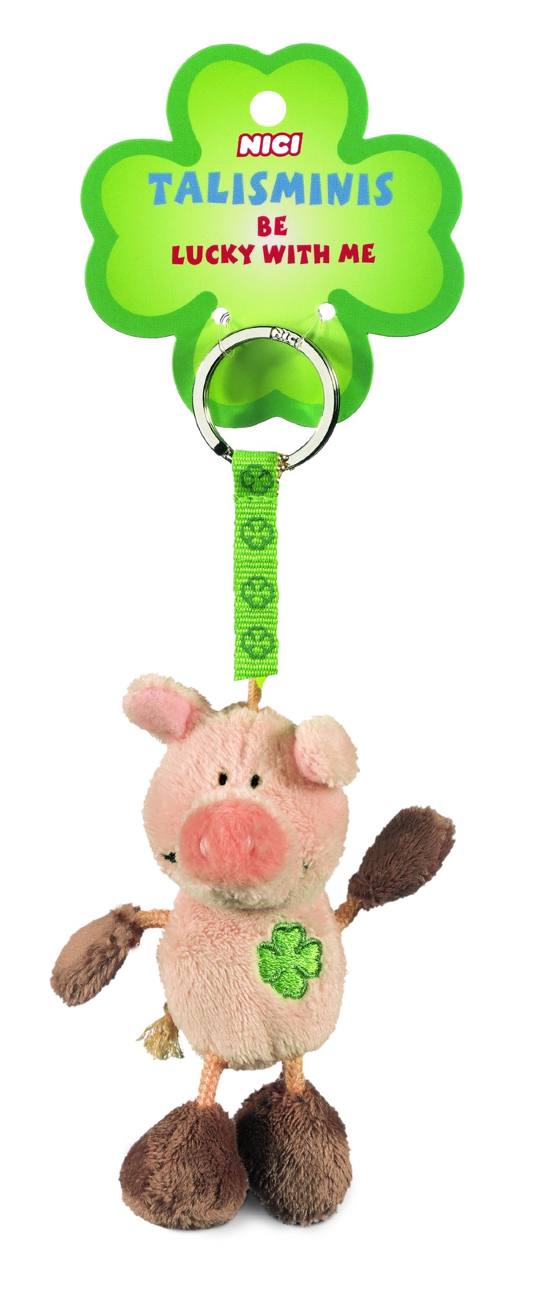 NICI 33688 - Schwein Beanbag Schlüsselanhänger Talismin 7 cm, rosa-braun von NICI