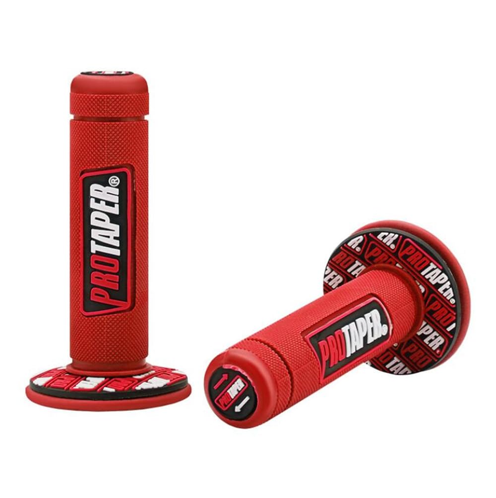 NICOLIE Motorradgriffe Motocross Grip Lenker Dirt Pit Bike 7/8" Lenker Gummigriffe - Rot - 22mm von NICOLIE