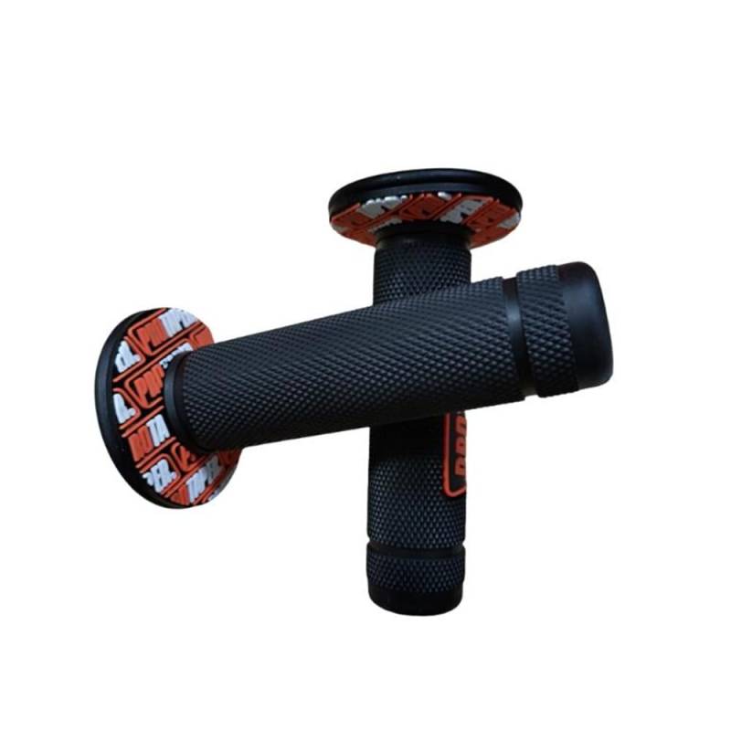 NICOLIE Motorradgriffe Motocross Grip Lenker Dirt Pit Bike 7/8" Lenker Gummigriffe - Schwarz-Orange - 22mm von NICOLIE