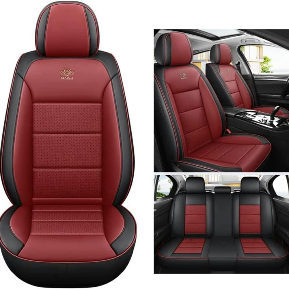NICONC Autositzbezüge für BMW alle Modelle 520 525 320 E36 E46 F10 F20 X1 X3 X5 X6 X4 F11 E83 E90 Universal Autositzbezug 5-teiliges Set rot schwarz von NICONC