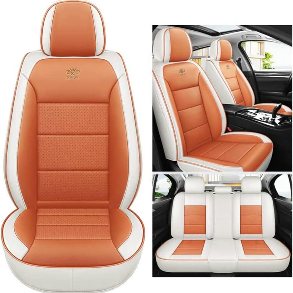 NICONC Autositzbezüge für Honda City 2018 Civic per City Great Wall Hover H1 H2 H3 H4 H5 H6 H7 H8 H9 M6 C30 C70 C20R M2 C50 Universal Autositzbezug 5-teiliges Set_Orange von NICONC