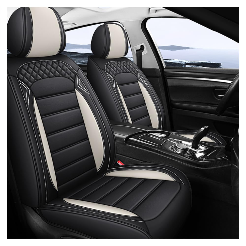 NICONC Autositzbezüge für Mercedes Classe Olk/Classe E/Classe G/Classe G/Classe S/Viano Pelle Universal Autositzbezug Fünfteiliges Set_Weiß von NICONC