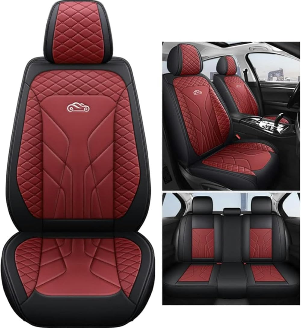 NICONC Autositzbezüge für Seat Arona Ateca Altea Exeo Ibiza Ibl Ibx Toledo Universal Autositzbezug 5-teiliges Set, Rot von NICONC